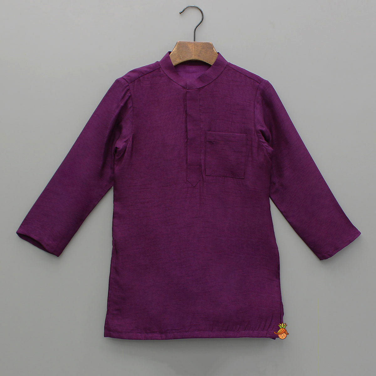 Pre Order: Purple Kurta With Embroidered Jacket And Pyjama