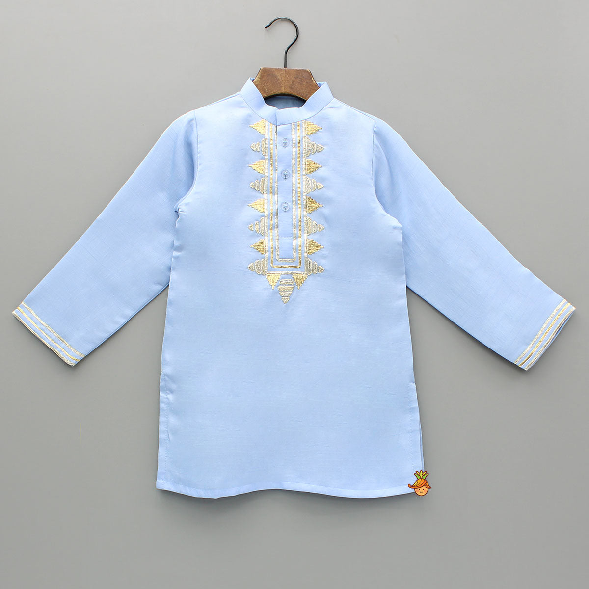 Pre Order: Blue Gota Embroidered Kurta And Pyjama