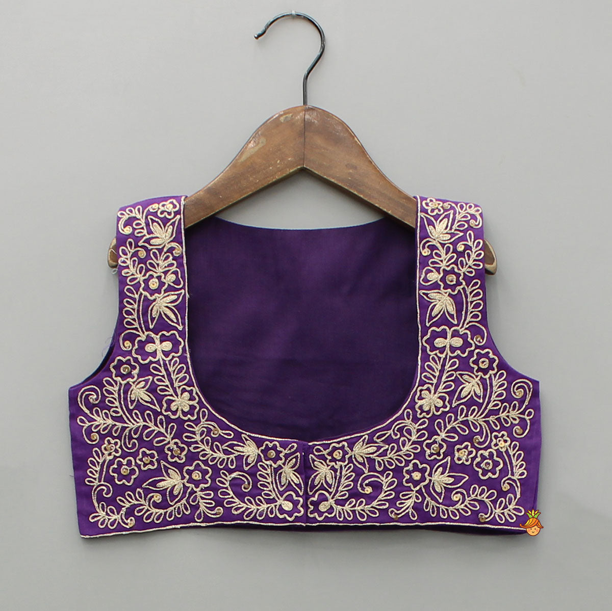 Pre Order: Purple Top And Embroidered Jacket With Lehenga And Dupatta