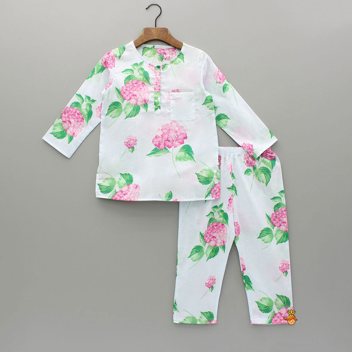 Pre Order: Floral Printed Top And Pyjama