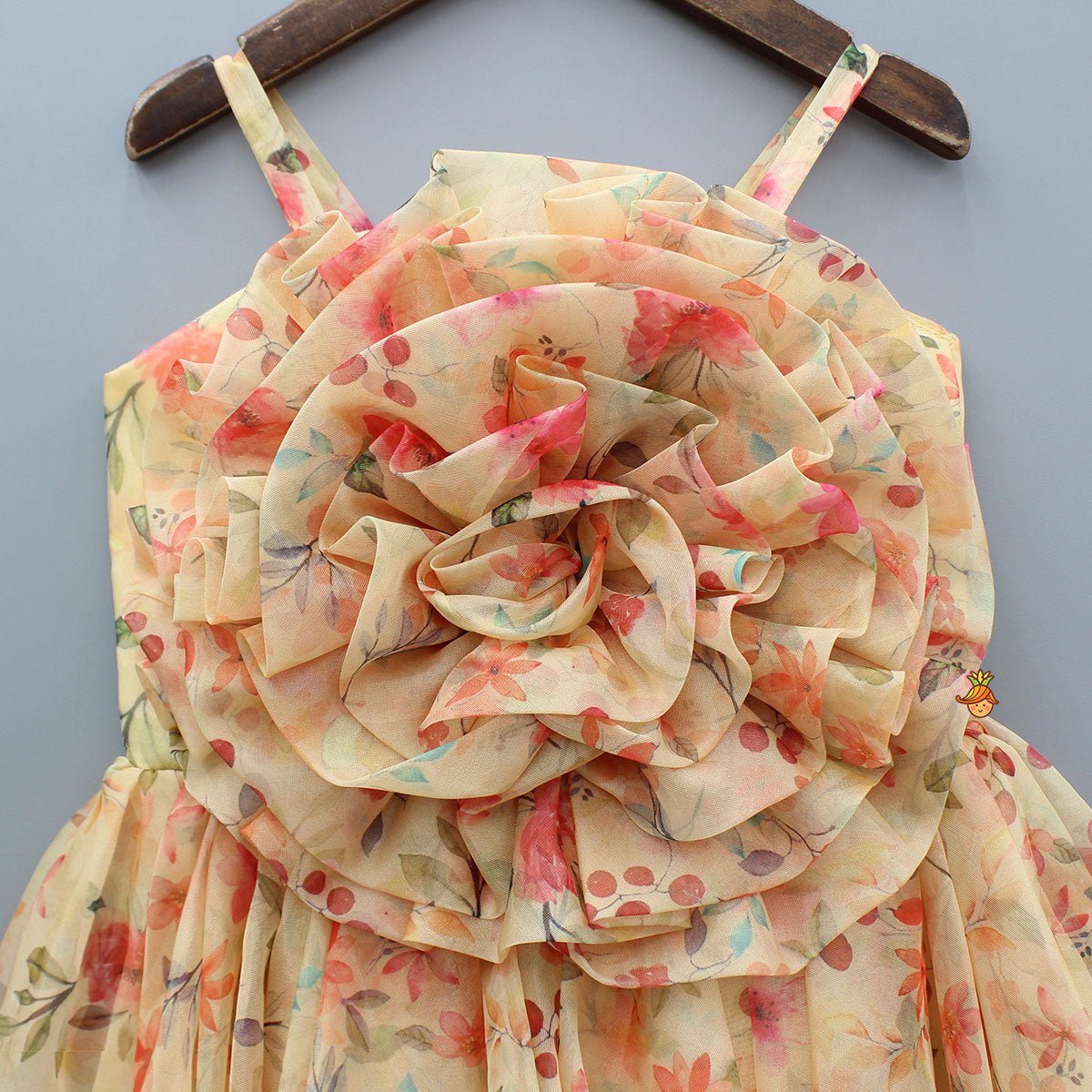 Pre Order: Yellow Floral Printed Sleeveless Strappy Dress