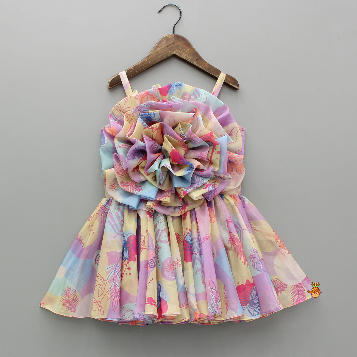 Pre Order: Printed Multicolour Sleeveless Strappy Dress