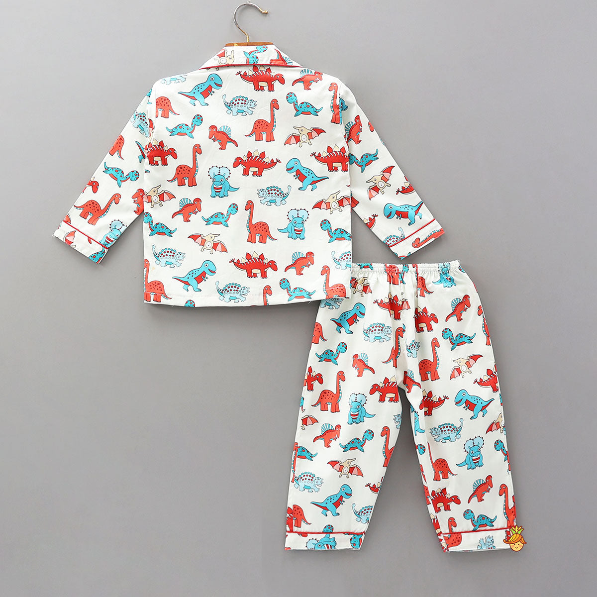 Pre Order: Multicolour Dinosaur Printed Sleepwear