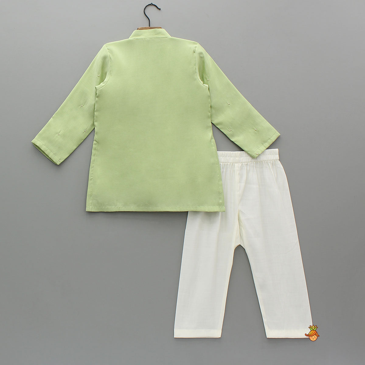 Pre Order: Zardozi Embroidered Green Kurta And Pyjama