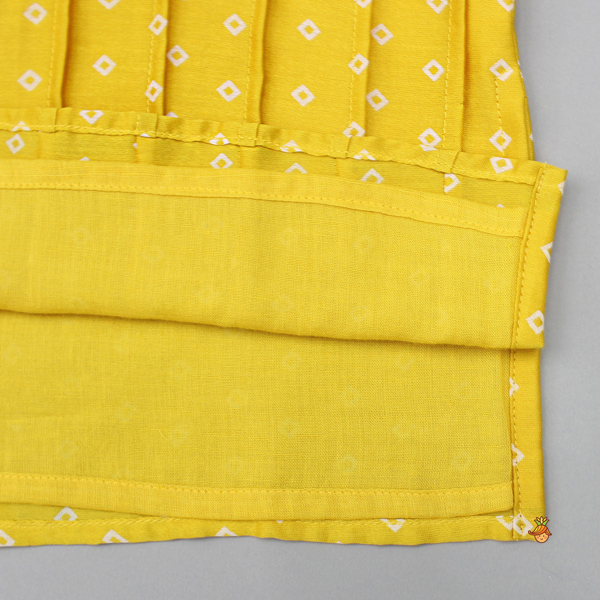 Pre Order: Mustard Pintuck Detailed Chanderi Kurta And Pyjama