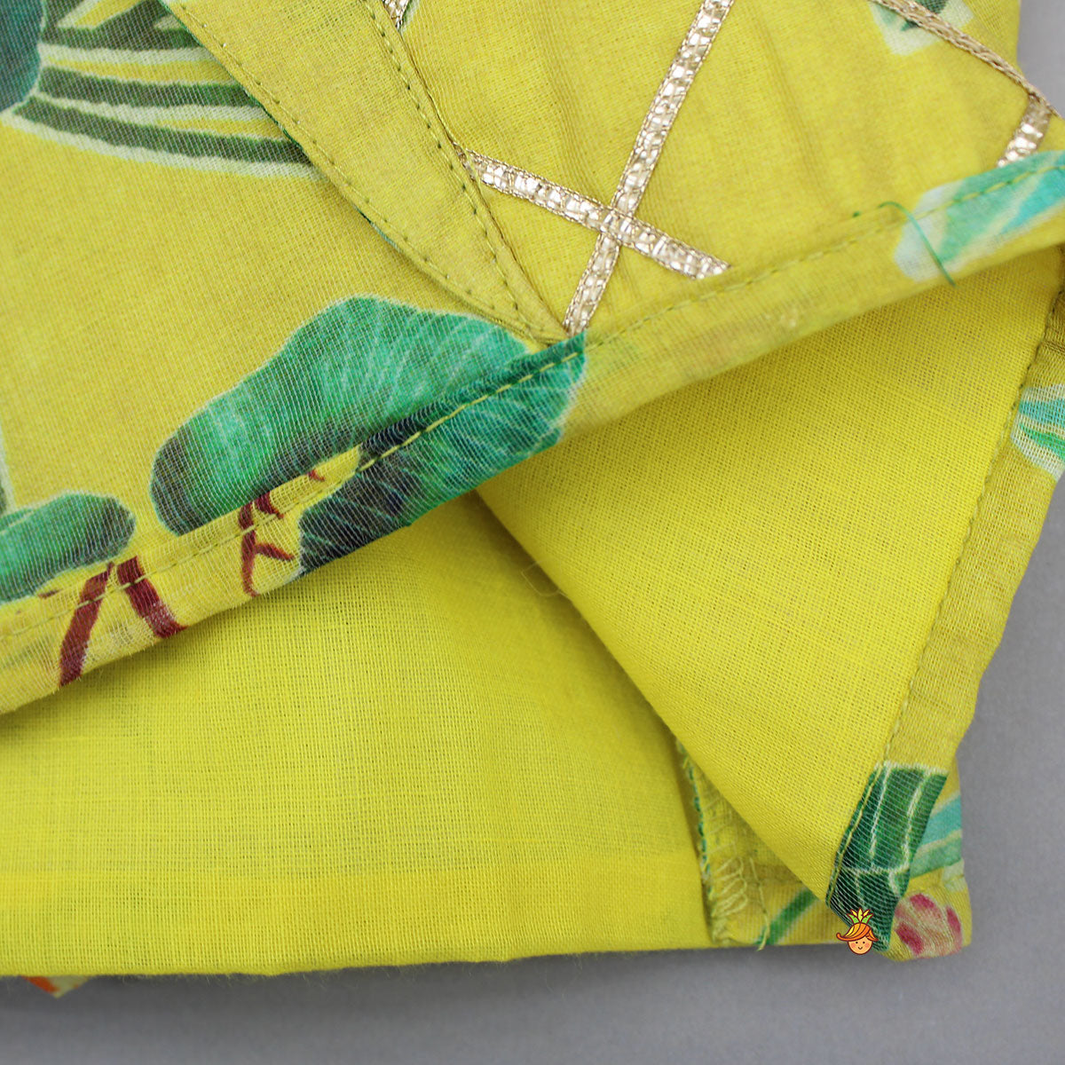 Pre Order: Green Multicolour Floral Printed Top And Lehenga