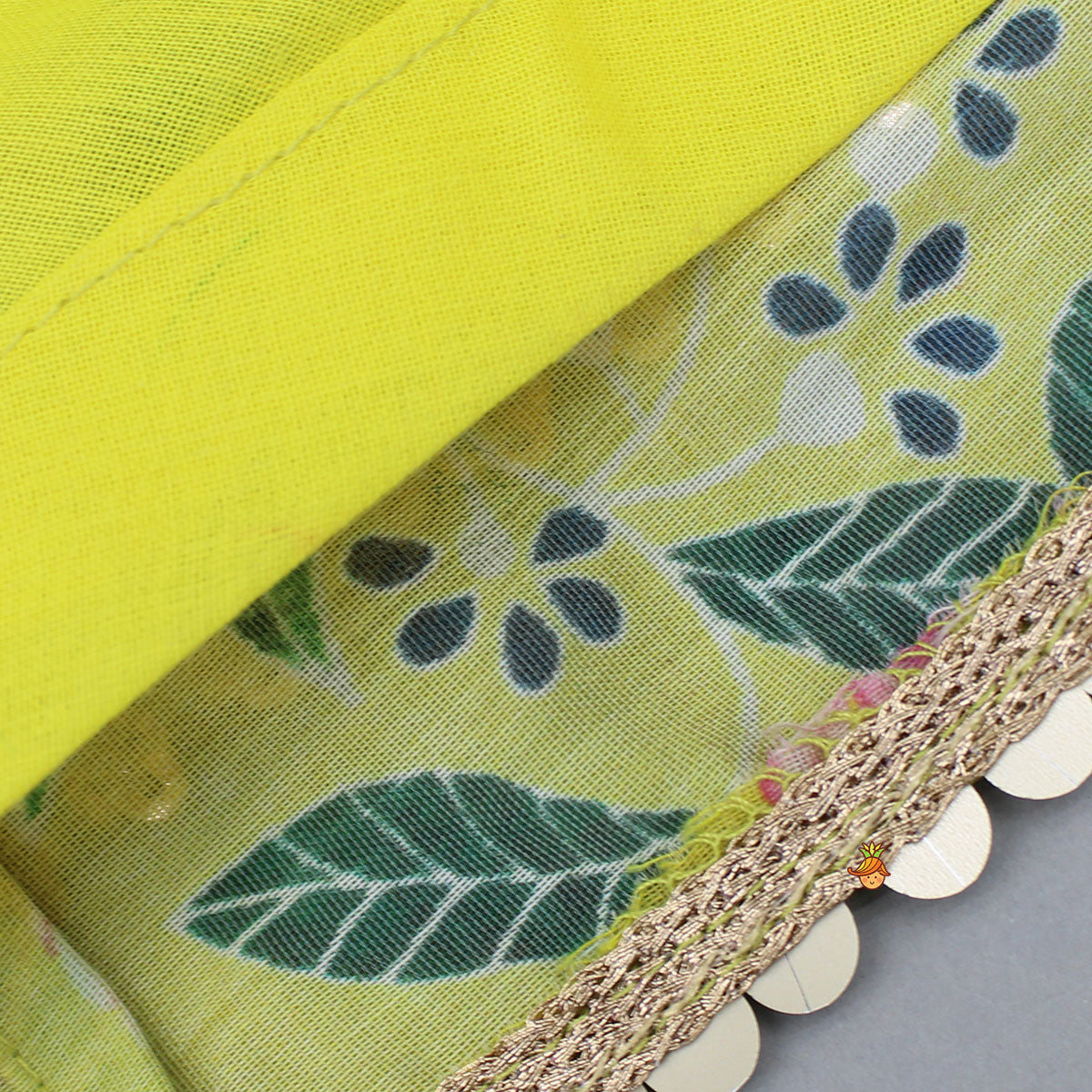 Pre Order: Green Multicolour Floral Printed Top And Lehenga
