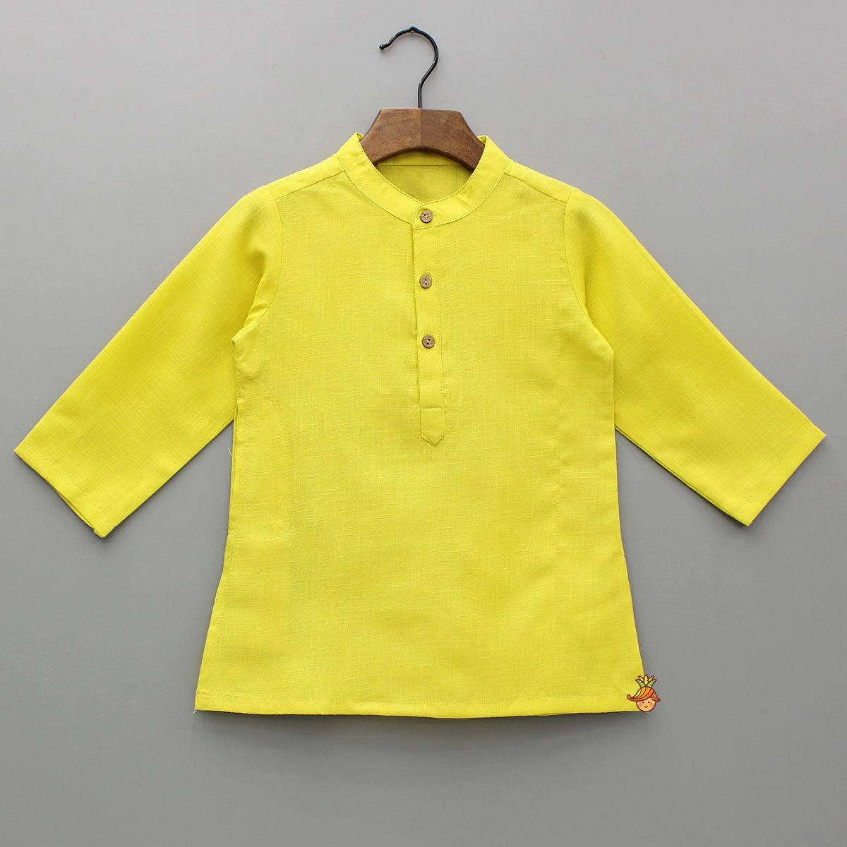 Yellow Kurta With Printed Embroidered Jacket And Pyjama