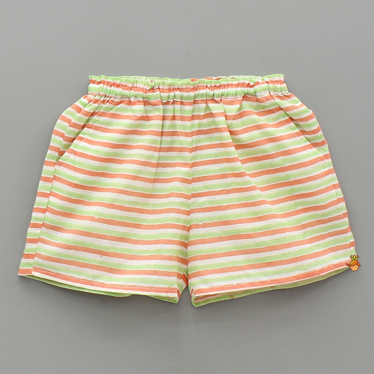 Multicolour Striped Top And Shorts