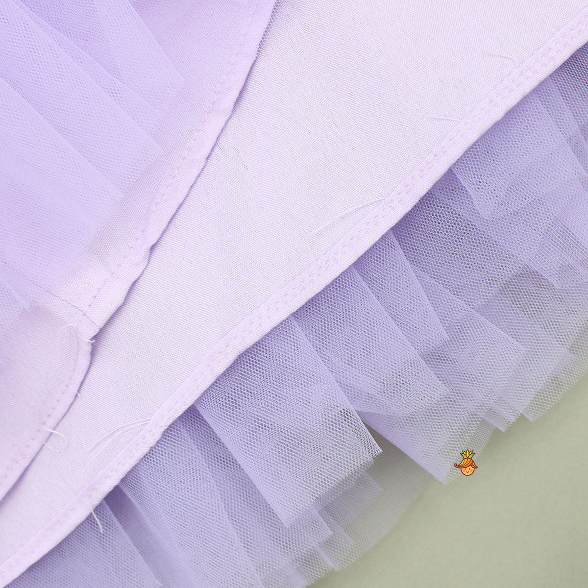 Pre Order: Lavender Embroidered And Artificial Butterflies Embellished Dress