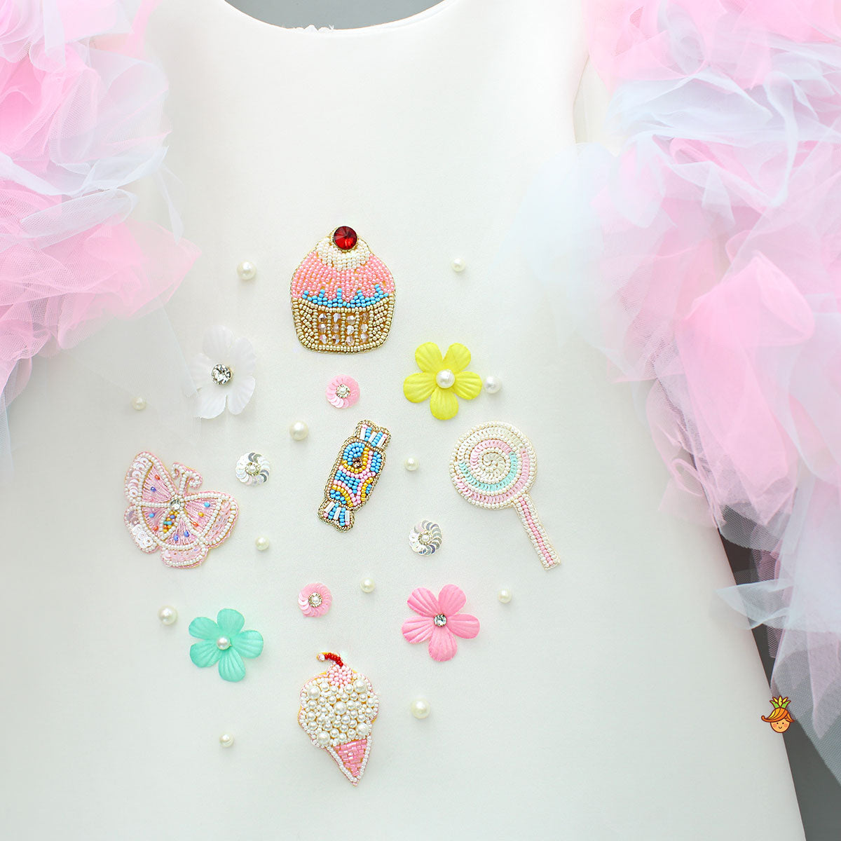 Pre Order: Candies Embroidered And Embellished Dress