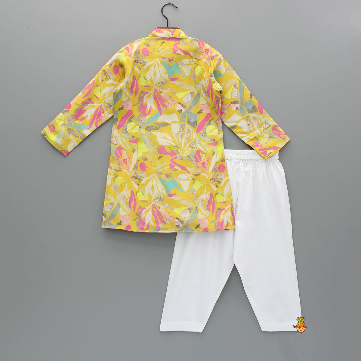 Pre Order: Yellow Multicolour Printed Kurta And Pyjama