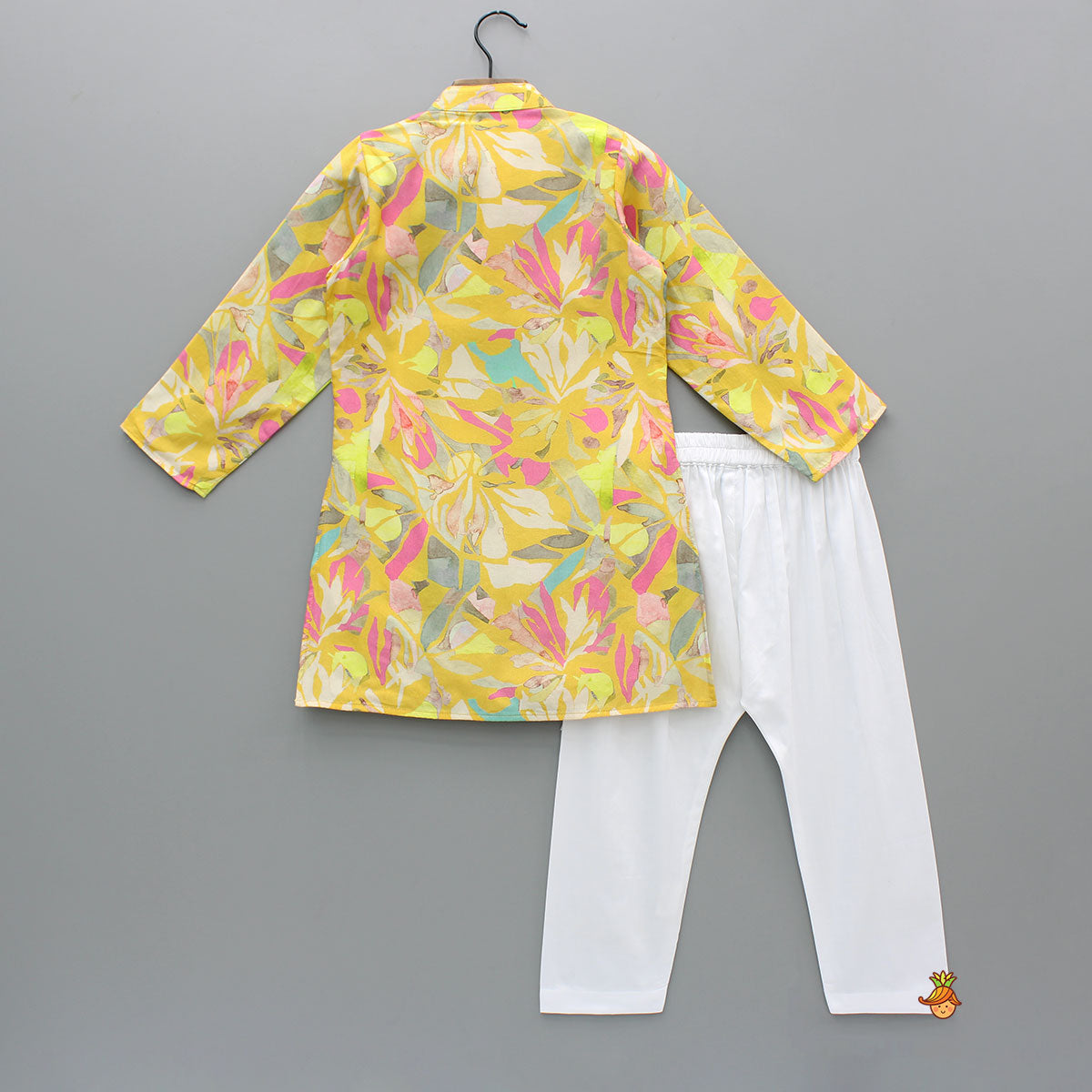 Pre Order: Yellow Multicolour Printed Kurta And Pyjama