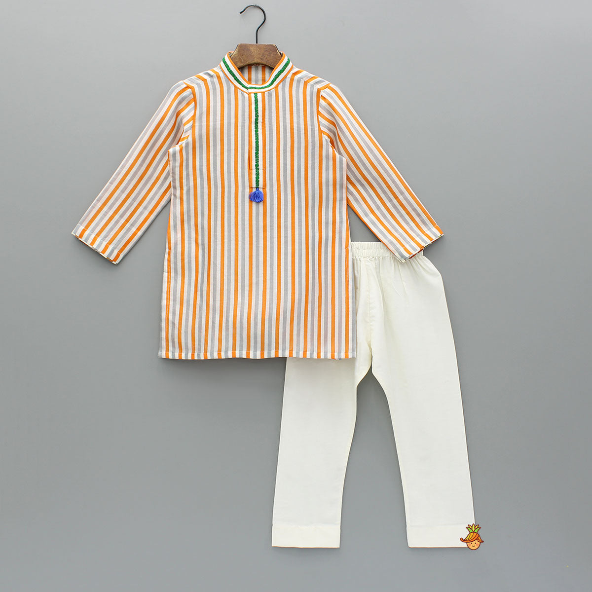 Pre Order: Multicoloured Striped Kurta And Pyjama