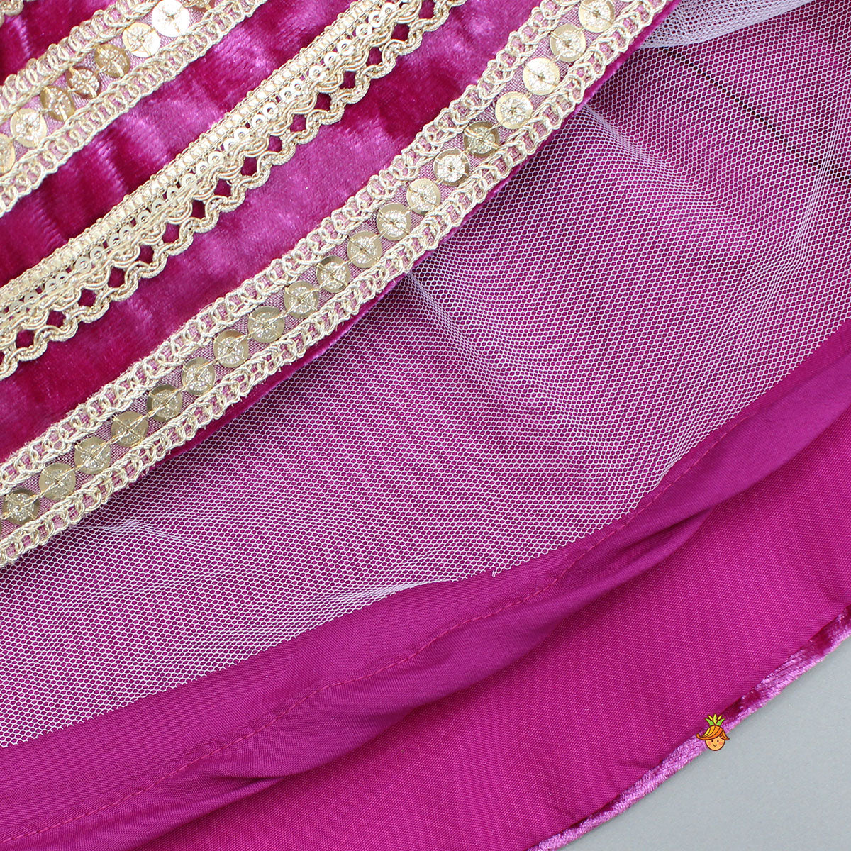 Pre Order: Pink Velvet Embroidered And Embellished Anarkali With Dupatta