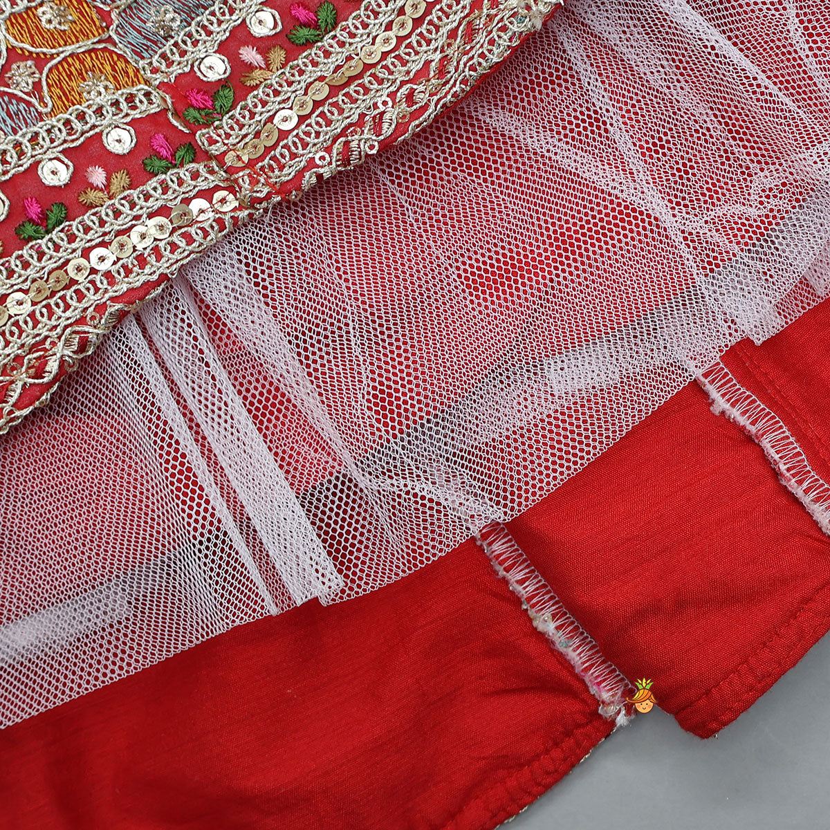 Pre Order: Red Strappy Heavy Embroidered Kurti With Matching Embroidered Jacket