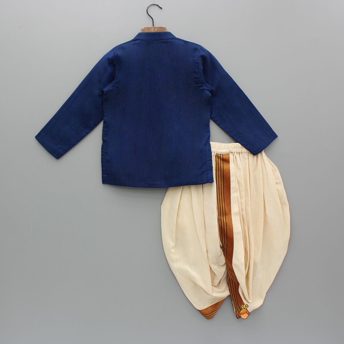 Pre Order: Blue Kurta And Beige Dhoti