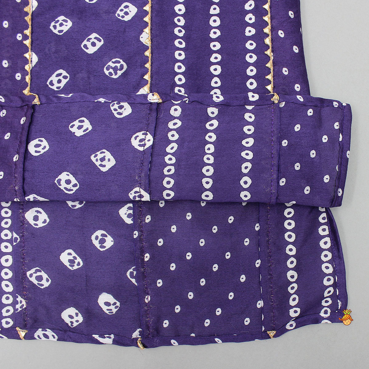 Pre Order: Bandhani Printed Purple Kurta And Pyjama