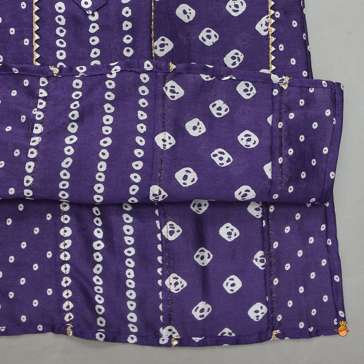 Pre Order: Bandhani Printed Purple Kurta And Pyjama