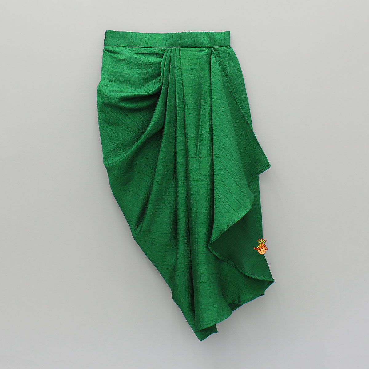 Pre Order: Green Embroidered Peplum Top And Stylish Dhoti Skirt