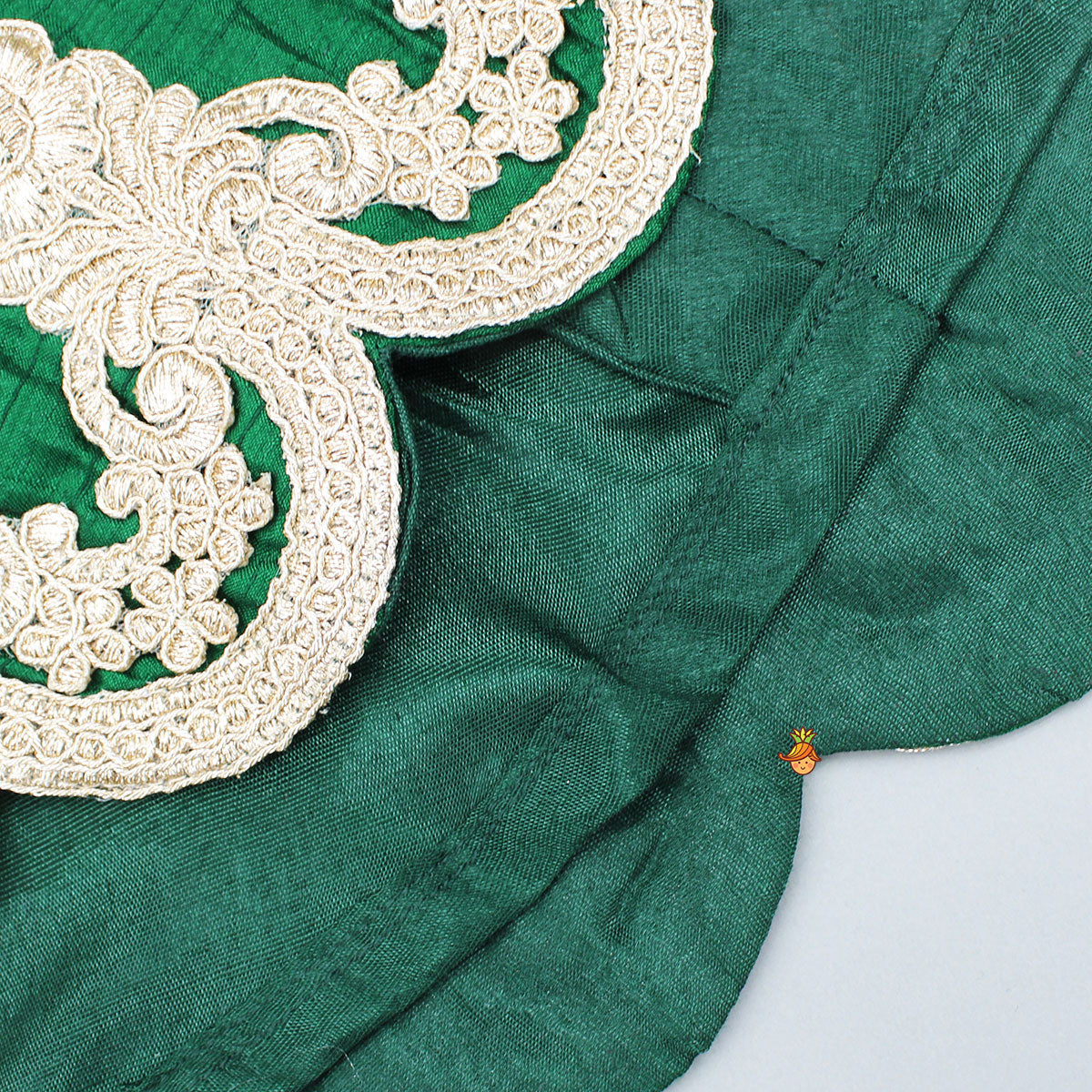 Pre Order: Green Embroidered Peplum Top And Stylish Dhoti Skirt