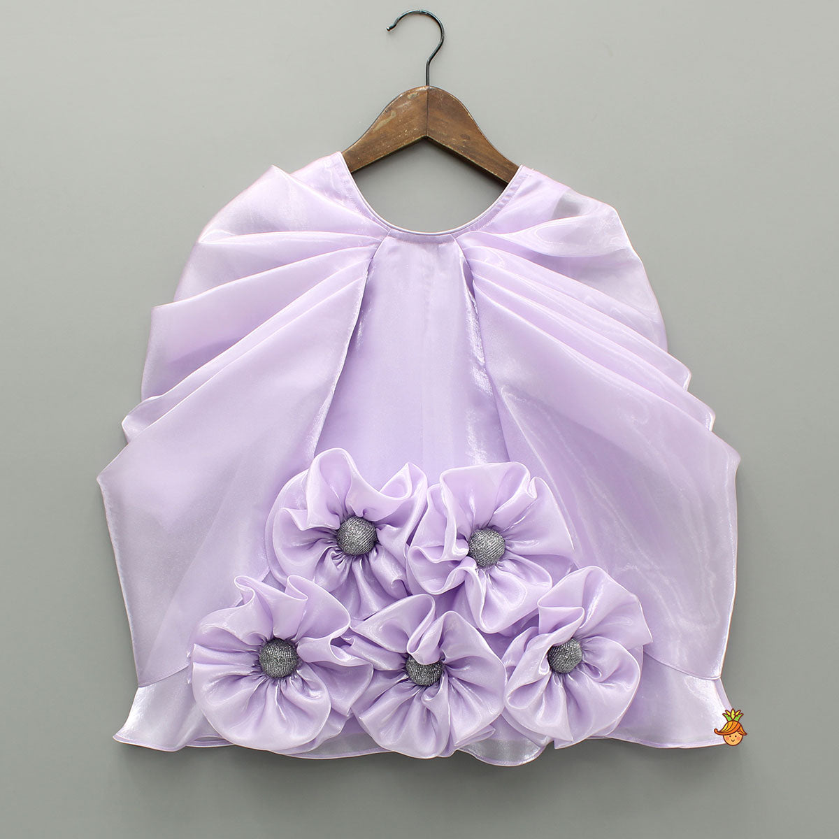 Pre Order: Lavender Artificial Flowers Embellished Dress