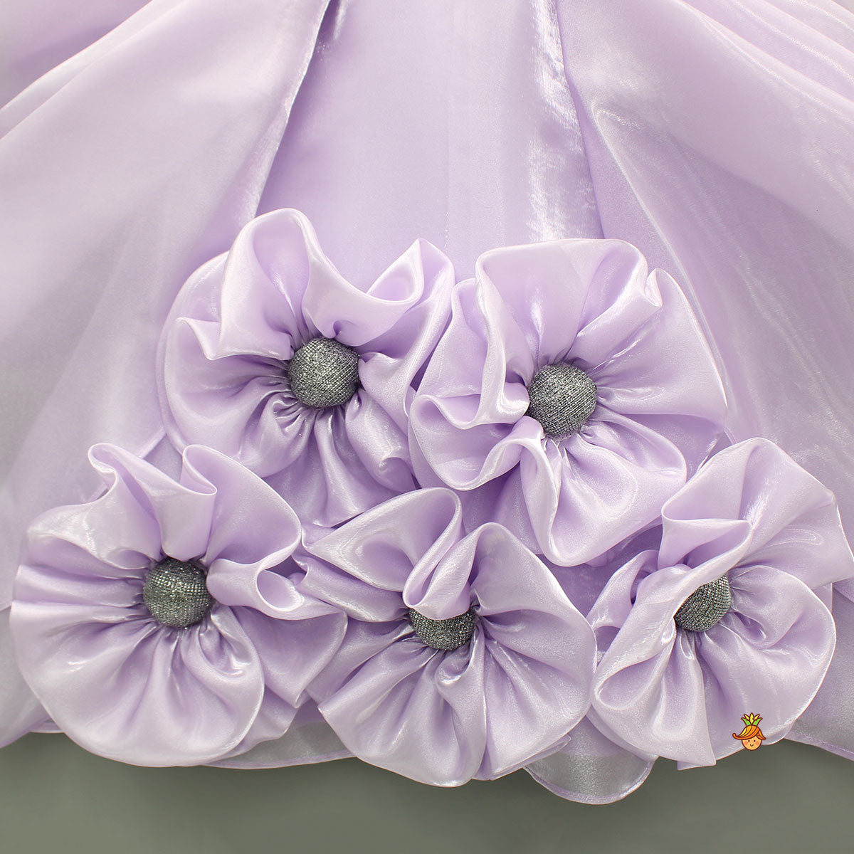 Pre Order: Lavender Artificial Flowers Embellished Dress