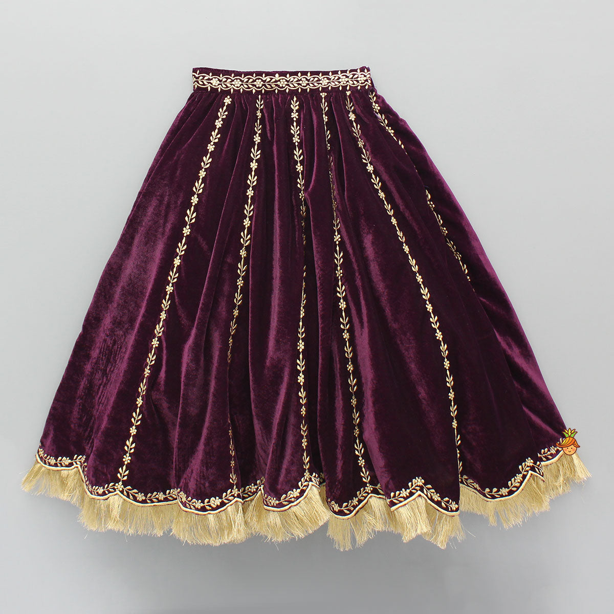 Pre Order: Velvet Embroidered Top And Lehenga With Dupatta