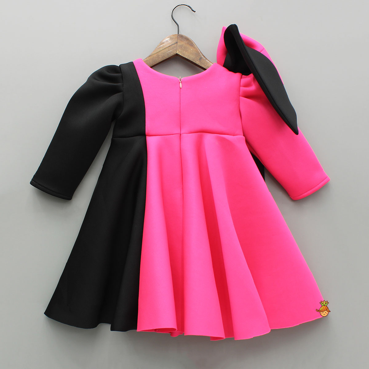 Pre Order: Dual Tone Dress Wiith Bows Detailing