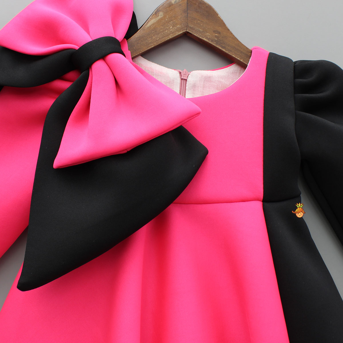 Pre Order: Dual Tone Dress Wiith Bows Detailing