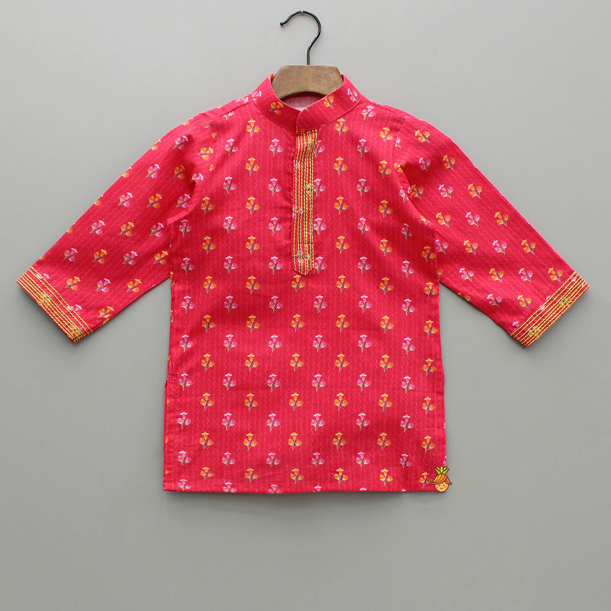 Pre Order: Floral Printed Kurta And Jacket With Pyjama