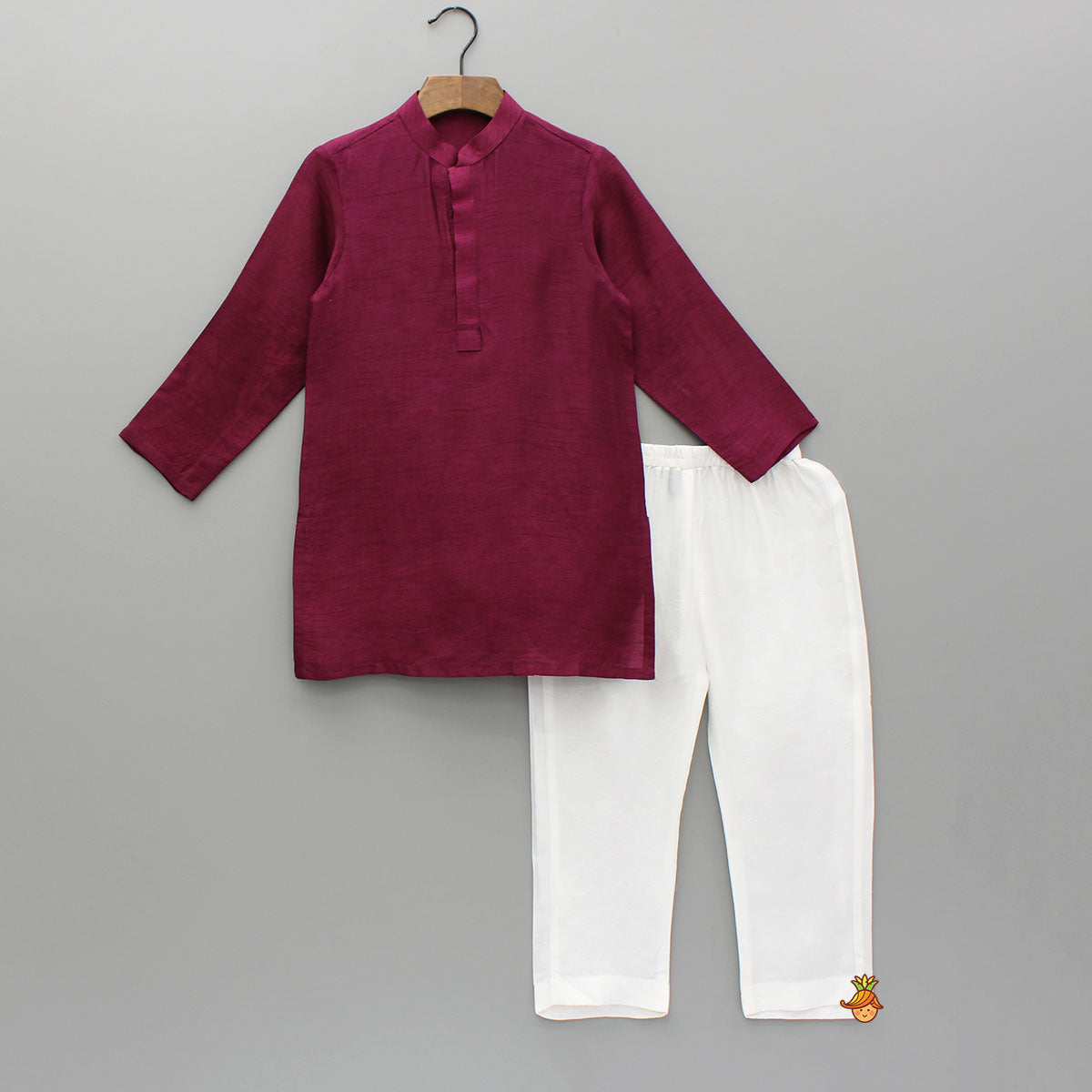 Pre Order: Maroon Kurta With Embroidered Jacket And Pyjama