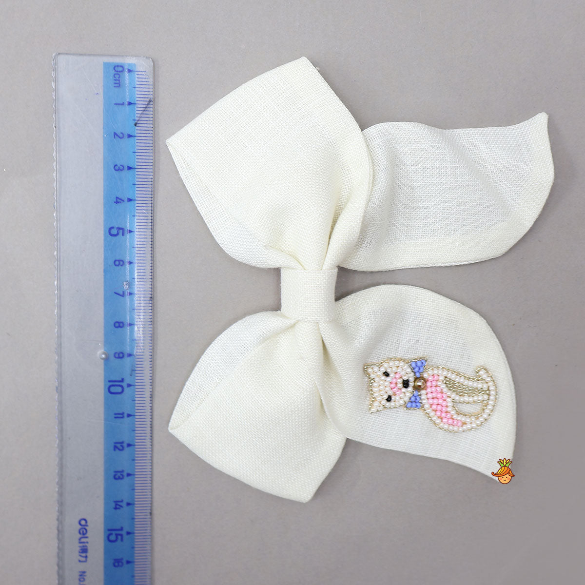 Animal Embroidered Off White Bowie Hair Clip