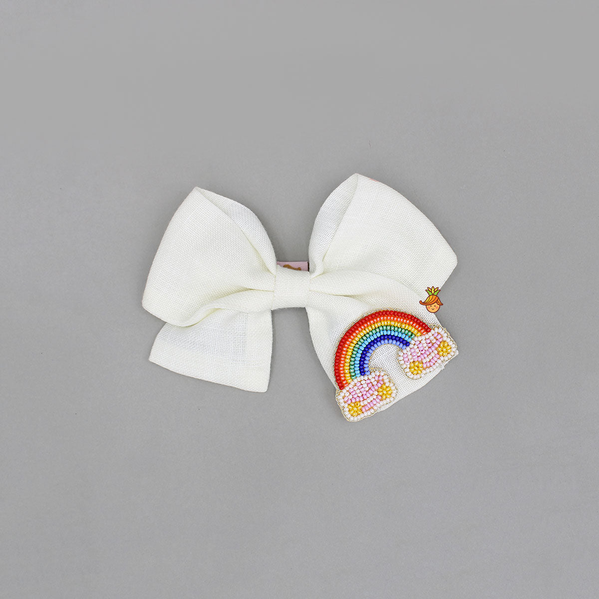 Off White Rainbow Embroidered Bowie Hair Clip