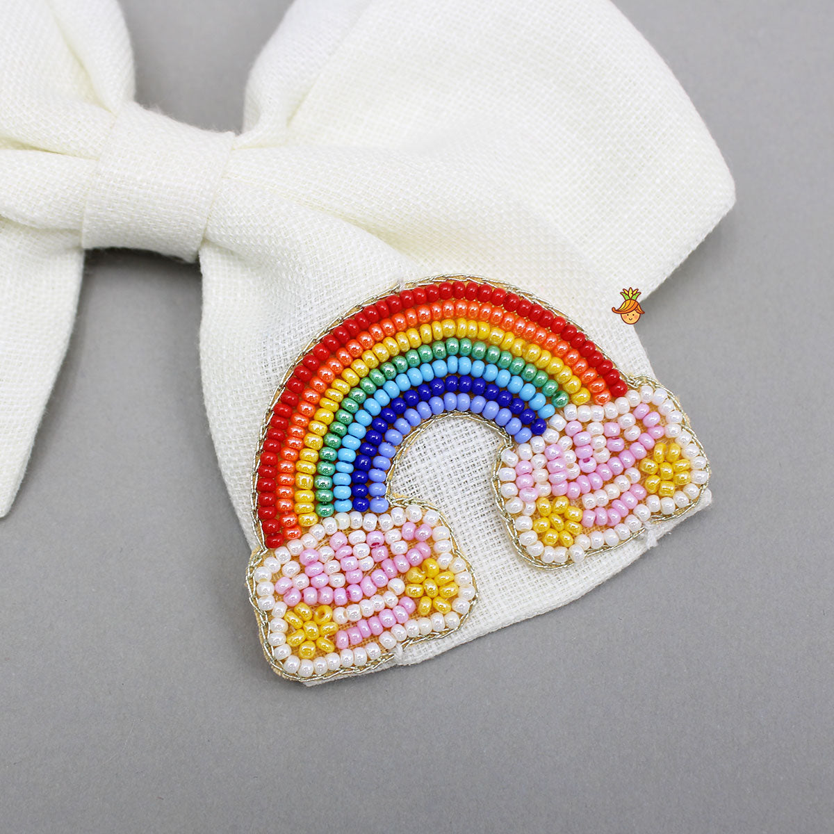 Off White Rainbow Embroidered Bowie Hair Clip