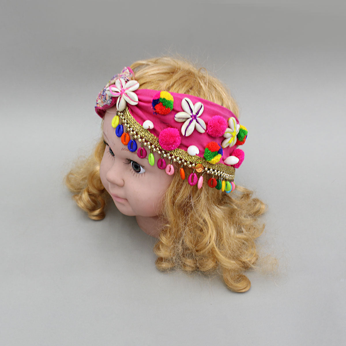 Pink Printed And Embellished Head Band