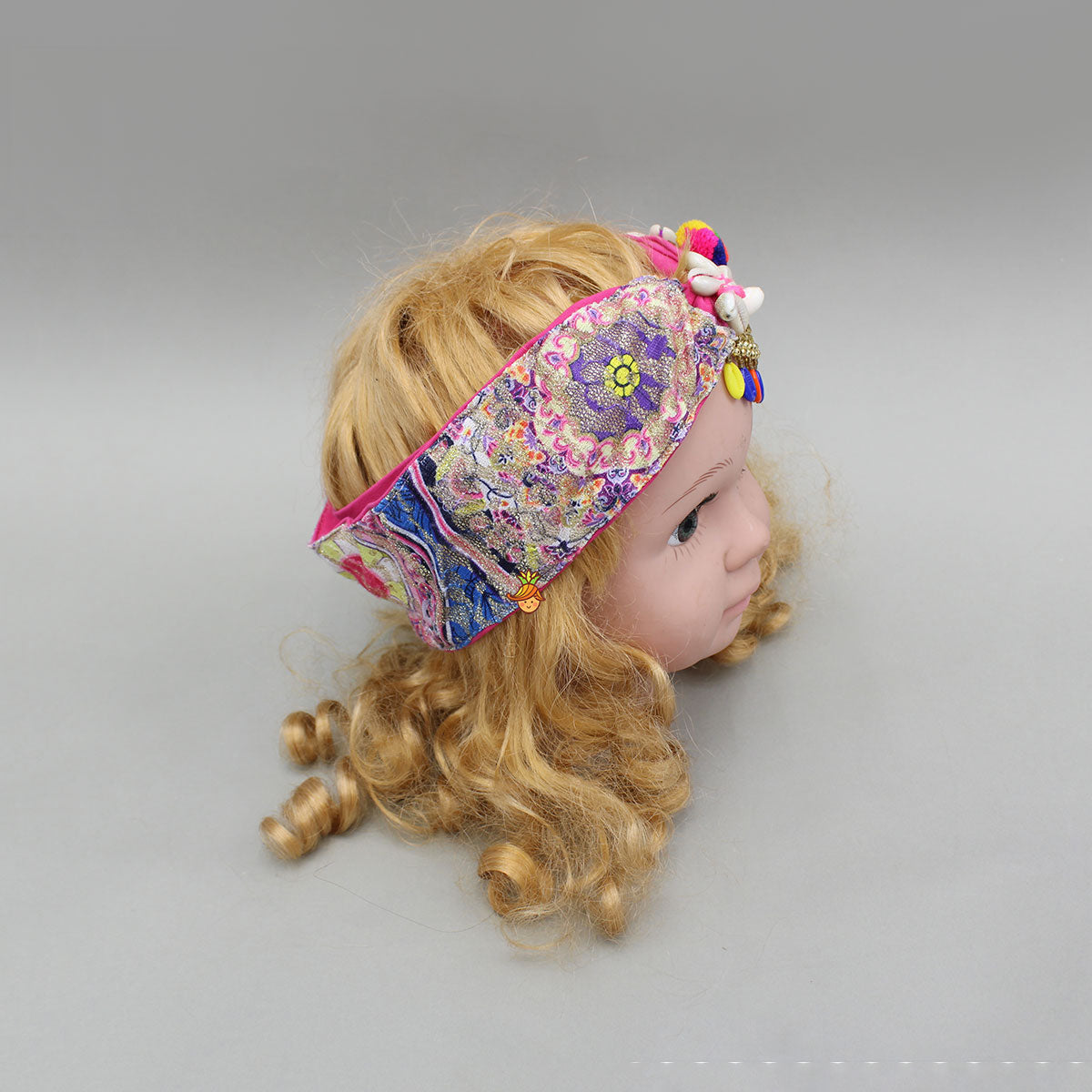 Pink Printed And Embellished Head Band