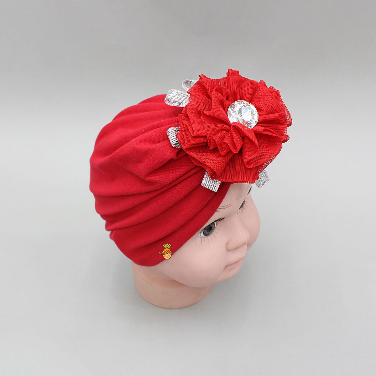 Red Artificial Stone Embellished Head Band