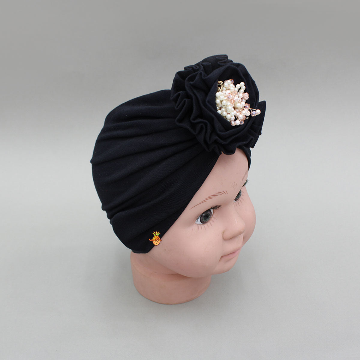 Black Decorative Flower Embellished Head Band