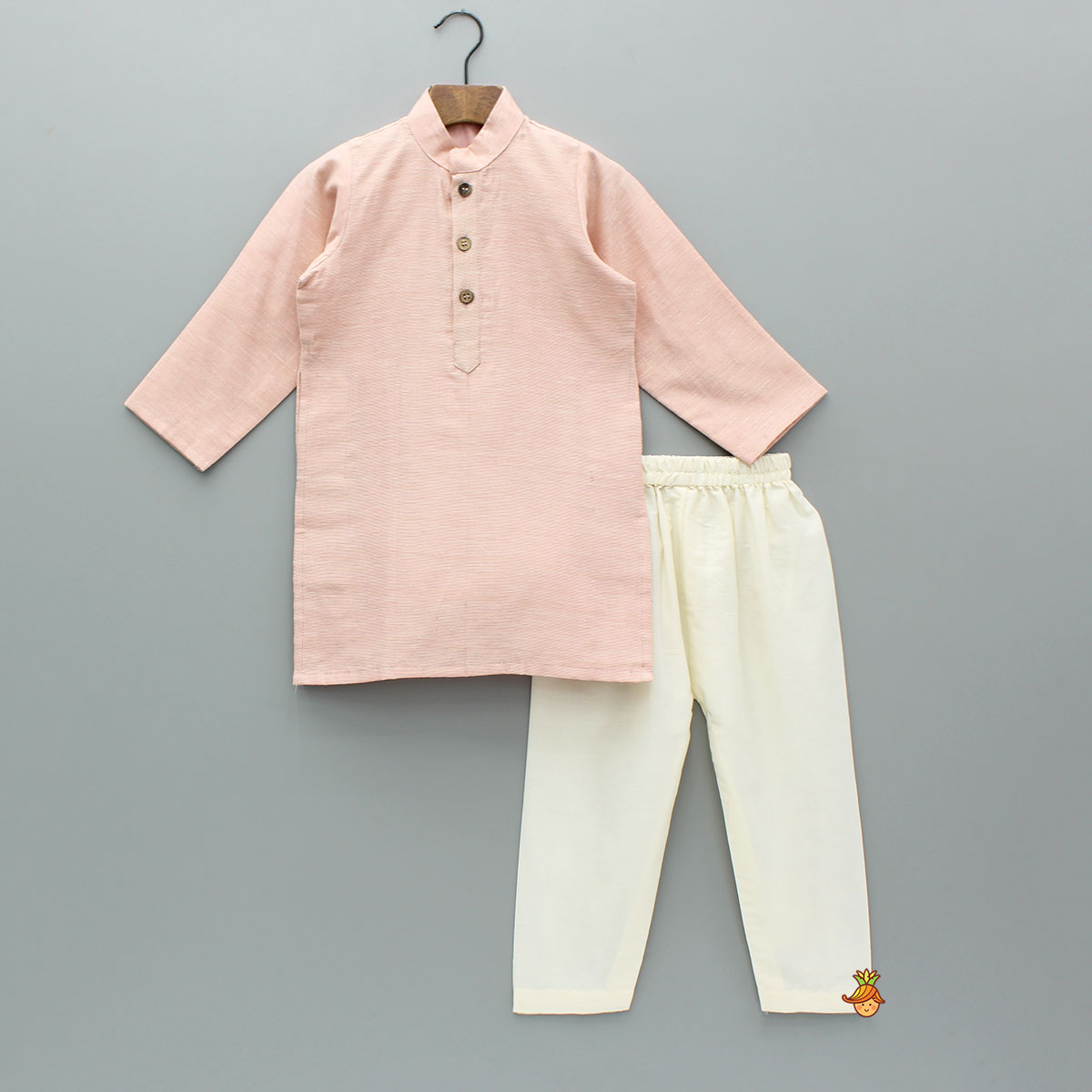 Pre Order: Pink Chanderi Kurta With Stylish Embroidered Jacket And Pyjama