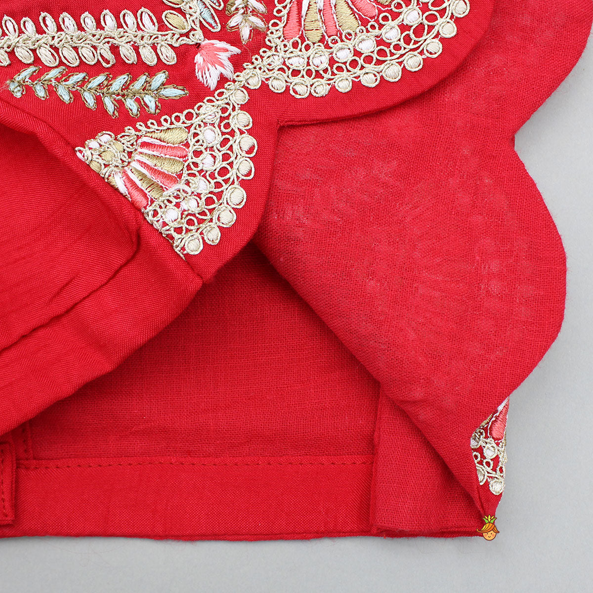 Pre Order: Red Embroidered Top And Lehenga With Dupatta