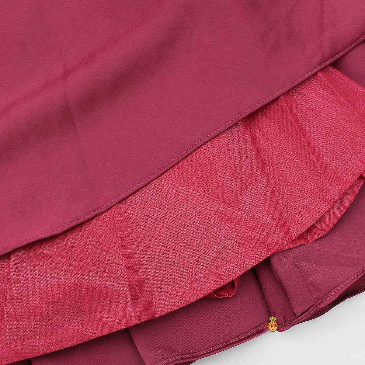 Maroon Flared Dress With Floral Embellishments