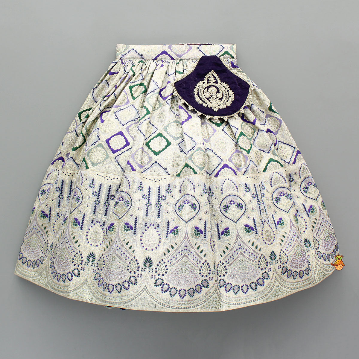 Pre Order: Elegant Multicoloured Lehenga With Stylish Pouch