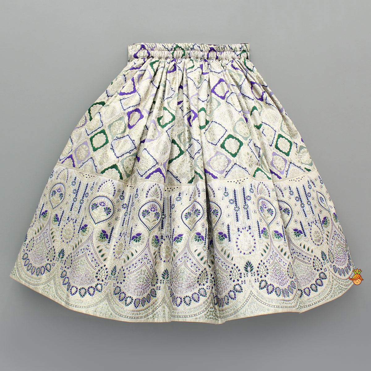 Pre Order: Elegant Multicoloured Lehenga With Stylish Pouch