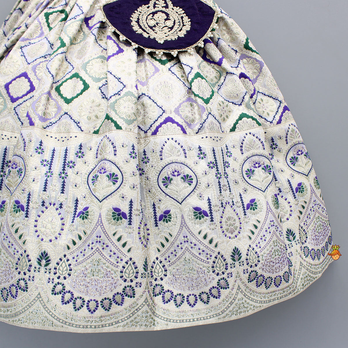 Pre Order: Elegant Multicoloured Lehenga With Stylish Pouch