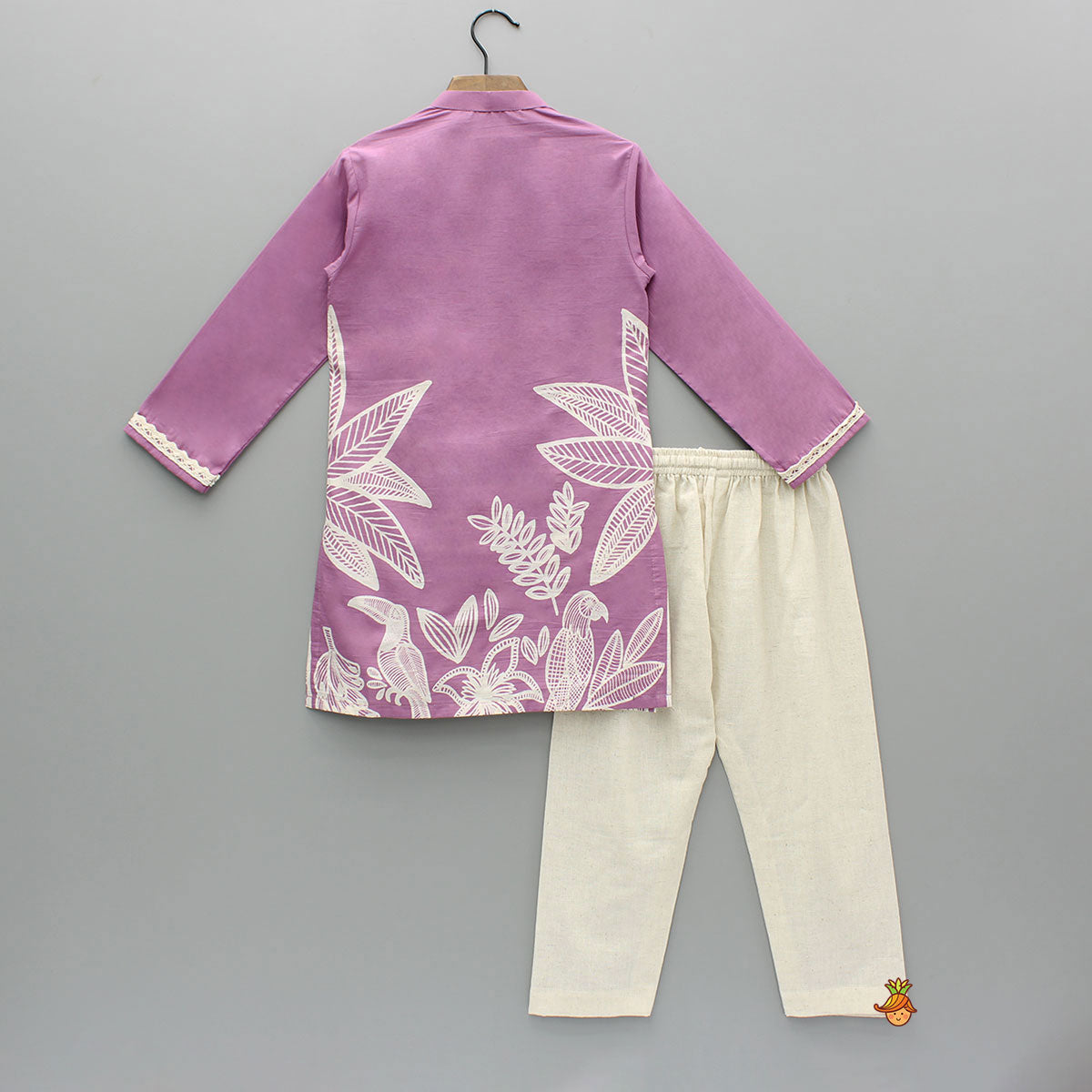Pre Order: Purple Printed Kurta And Pyjama