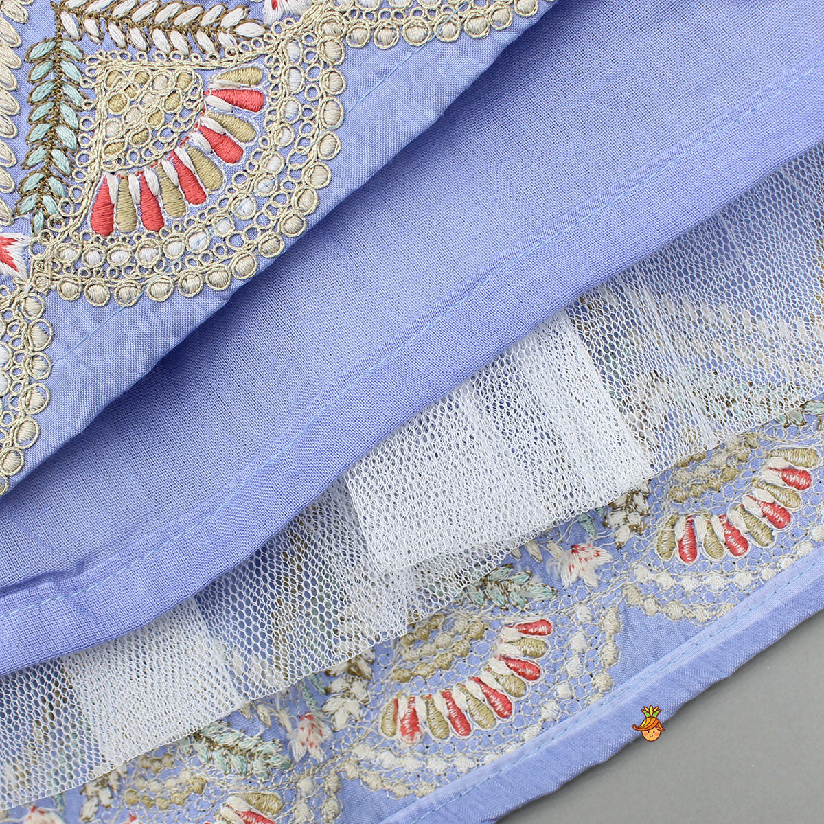 Pre Order: Embroidered Lavender Pleat Detailed Lehenga