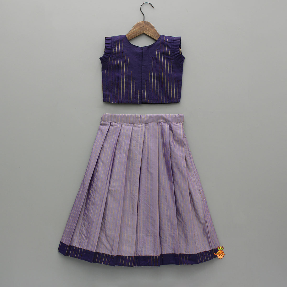 Dual-Tone Pleated Top And Lehenga