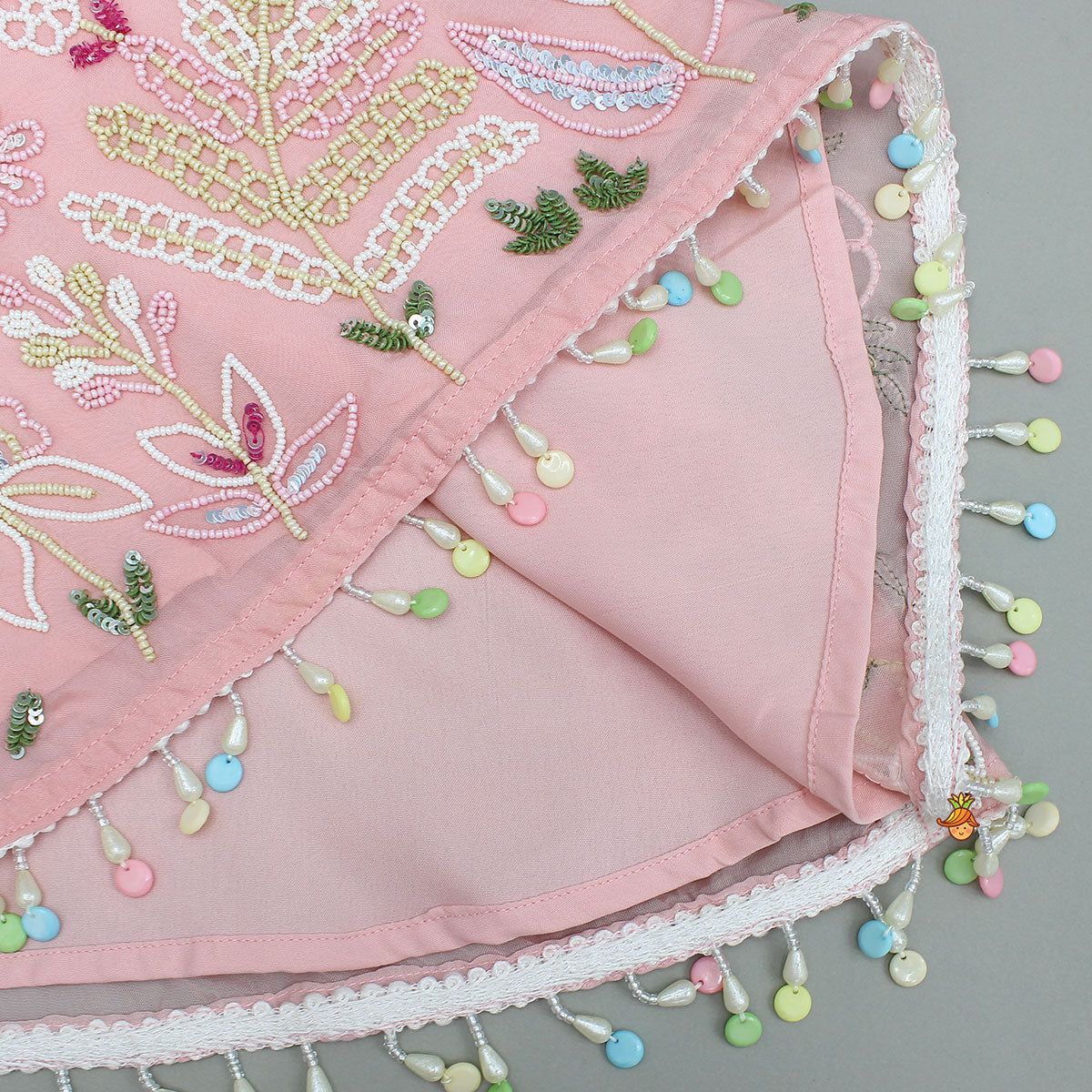 Pre Order: Pink Sleeveless Floral Embroidered Kurti With Flared Palazzo And Dupatta