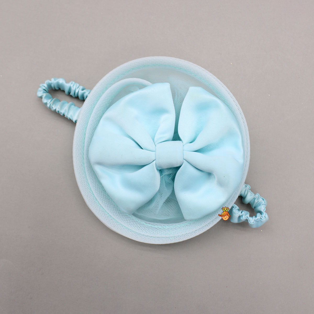 Pre Order: Blue Embellished Frilly Layered Dress With Detachable Bow And Swirled Bow Headband
